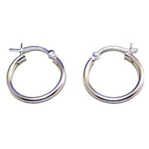 3/4 Inch 20mm Sterling Silver Hoop Pierced Post Earrings